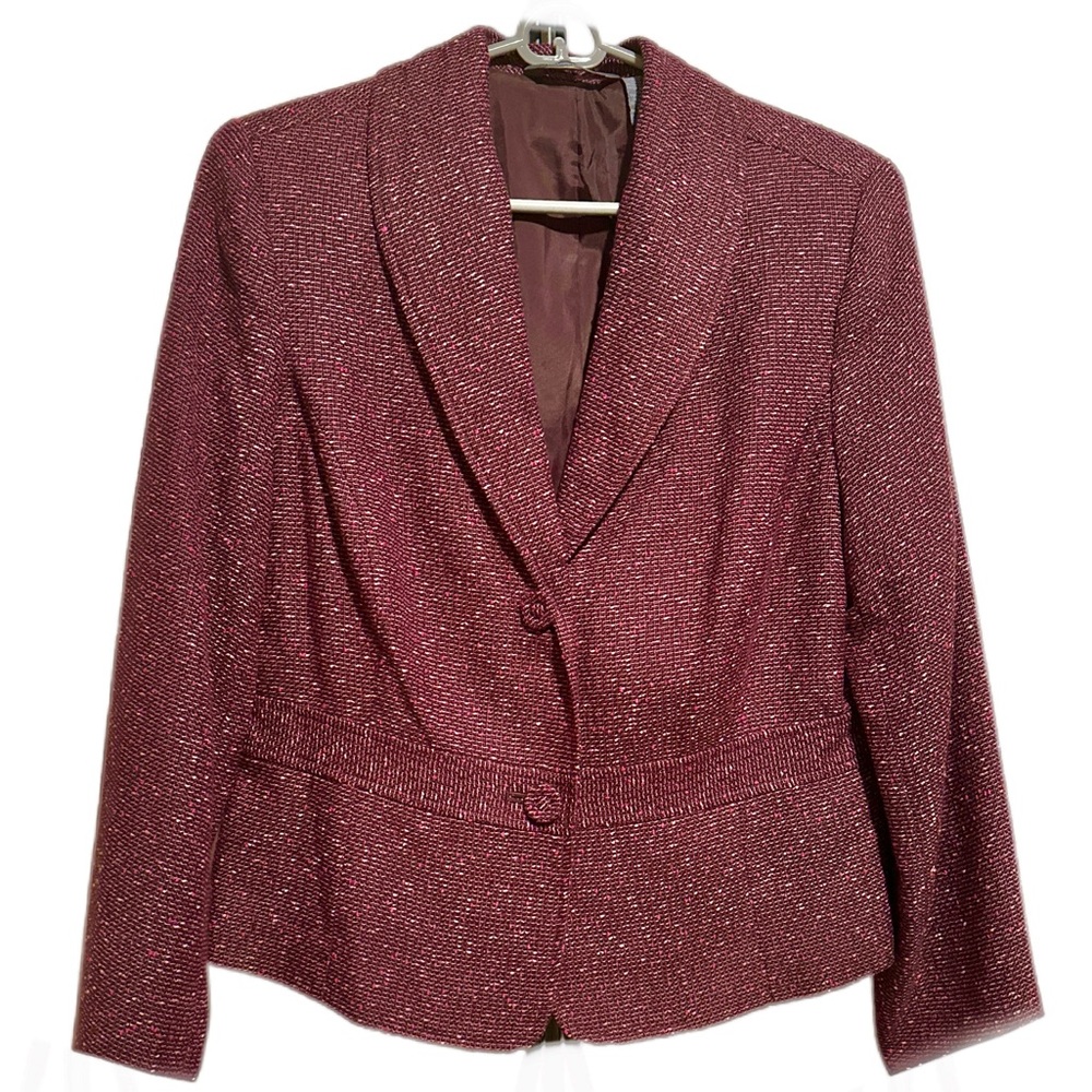 Hillard & Hanson Plum / Violet Tweed Blazer Jacket - Sz 12